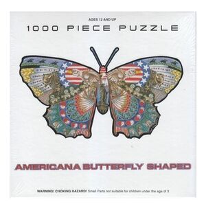 Americana Butterfly Shaped 1000 Piece Puzzle